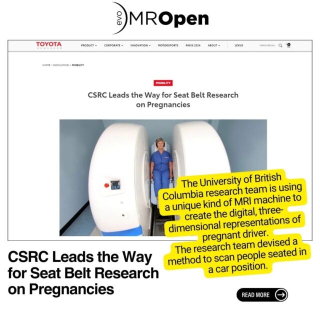 "The University of British Columbia research team is using a unique kind of MRI machine to create the digital, three-dimensional representations of pregnant drivers, said Peter Cripton, director of the Orthopedic and Injury Biomechanics Group at UBC."

A pregnant-body research enabled by our MGB2 superconducting technology and unique open MRI concept design MROpenEVO system. Read the article and discover more on Toyota newsroom urly.it/3103nj
.
.
.
#MRI #pregnant #research #cars #automobile #Toyota #university